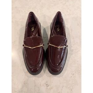Sarto by Franco Sarto Burgundy Patent Bit Loafers Womens 6M Lug‎ Sole Shoes